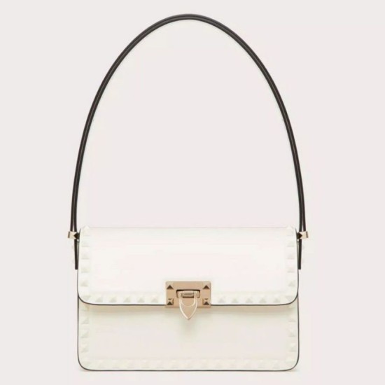Replica perfetta Valentino Rockstud23 Borsa a tracolla vitello bianca Imitazione Outlet Online