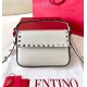 Migliore Repliche Valentino Rockstud Pouch Borsa Bianco Granulato Economiche Outlet Online