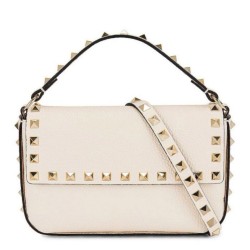 Migliore Repliche Valentino Rockstud Pouch Borsa Bianco Granulato Economiche Outlet Online