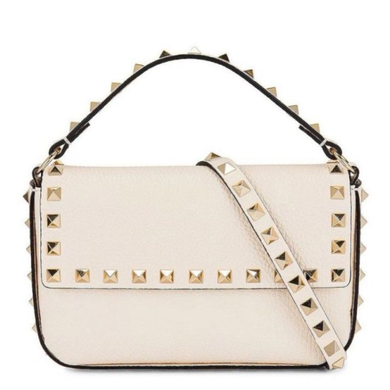 Migliore Repliche Valentino Rockstud Pouch Borsa Bianco Granulato Economiche Outlet Online
