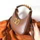 Miglior Falso Valentino Stud Sign Hobo Borsa Marrone Scuro Economiche Premium
