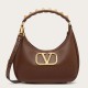Miglior Falso Valentino Stud Sign Hobo Borsa Marrone Scuro Economiche Premium