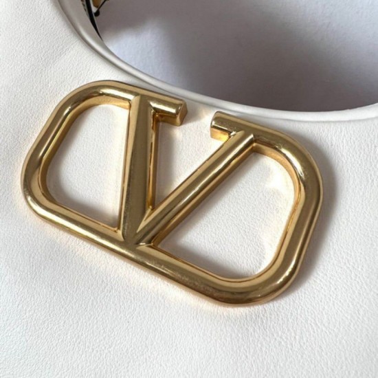 Migliore Repliche Valentino Stud Sign Hobo Borsa Bianco Vitello Economiche Outlet Online