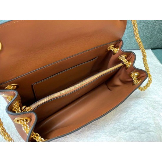 Migliore Repliche Valentino Stud Sign Borse a tracolla Marrone Nappa Economiche Outlet Online