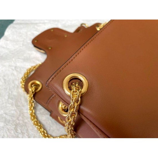 Migliore Repliche Valentino Stud Sign Borse a tracolla Marrone Nappa Economiche Outlet Online