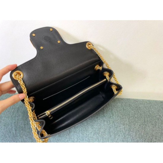 Replica perfetta Valentino Stud Sign Borse a tracolla Nero Nappa Imitazione Outlet Online