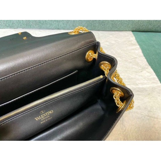 Replica perfetta Valentino Stud Sign Borse a tracolla Nero Nappa Imitazione Outlet Online