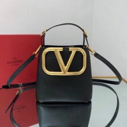 Miglior Falso Valentino Supervee Top Handle Borsa Nero Vitello Economiche Premium