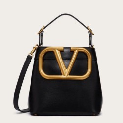 Miglior Falso Valentino Supervee Top Handle Borsa Nero Vitello Economiche Premium