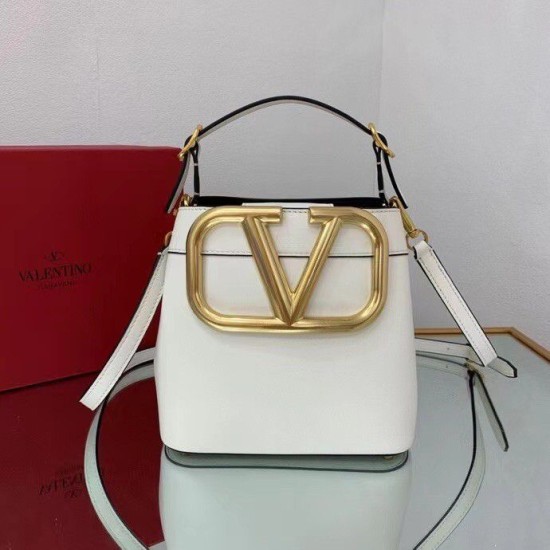 Perfette Qualità Repliche Valentino Supervee Borsa A Mano Superiore Bianco Vitello Imitazione