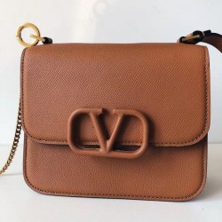 Replica perfetta Valentino Piccolo Vsling Borse a tracolla Marrone Granulato Imitazione Outlet Online