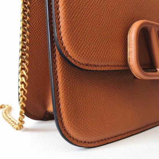 Replica perfetta Valentino Piccolo Vsling Borse a tracolla Marrone Granulato Imitazione Outlet Online