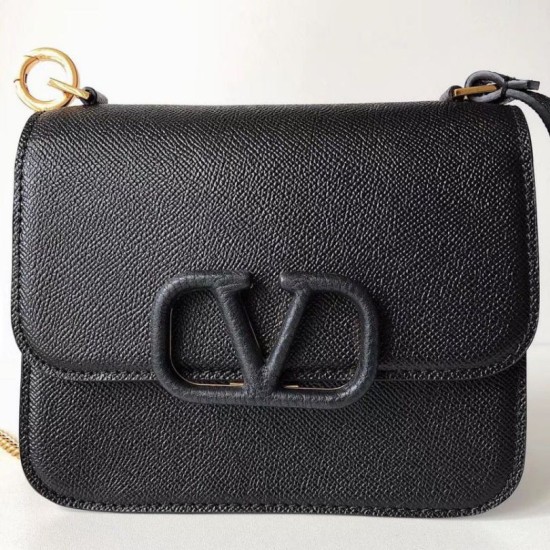 Valentino Piccolo Vsling Borse a tracolla Nero Granulato Replica originale di alta qualità Perfette Qualità Repliche Valentino Piccolo Vsling Borse a tracolla Nero Granulato Imitazione