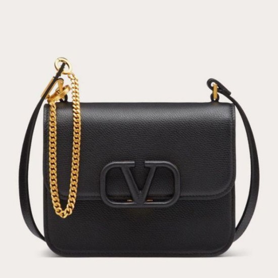 Valentino Piccolo Vsling Borse a tracolla Nero Granulato Replica originale di alta qualità Perfette Qualità Repliche Valentino Piccolo Vsling Borse a tracolla Nero Granulato Imitazione