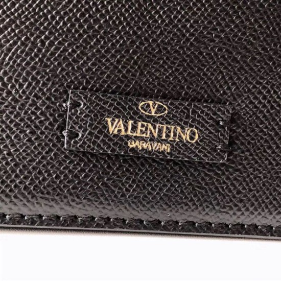Valentino Vsling Grande Borse a tracolla Nero Vitello Granulato Replica originale di alta qualità Replica perfetta Valentino Vsling Grande Borse a tracolla Nero Vitello Granulato Imitazione Outlet Online