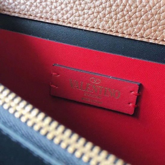 Valentino Vsling Grande Borse a tracolla Marrone Vitello Granulato Replica originale di alta qualità Migliore Repliche Valentino Vsling Grande Borse a tracolla Marrone Vitello Granulato Economiche Outlet Online