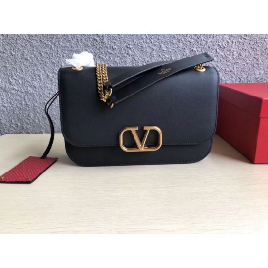 Miglior Falso Valentino Medium Vlock Borse a tracolla Nero Vitello Economiche Premium