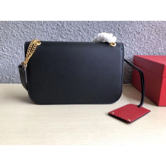 Miglior Falso Valentino Medium Vlock Borse a tracolla Nero Vitello Economiche Premium