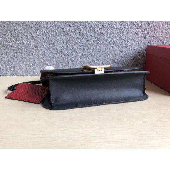 Miglior Falso Valentino Medium Vlock Borse a tracolla Nero Vitello Economiche Premium