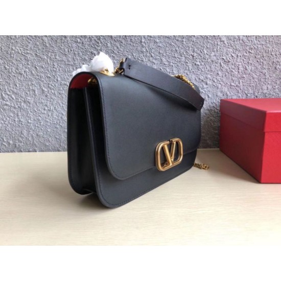 Miglior Falso Valentino Medium Vlock Borse a tracolla Nero Vitello Economiche Premium