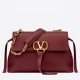 Miglior Falso Valentino Medium VRing Chain Borsa Bordeaux Grainy Calfskin Economiche Premium