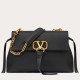 Migliore Repliche Valentino Medium VRing Chain Borsa Nero Grainy Calfskin Economiche Outlet Online