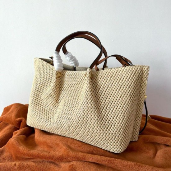 Miglior Falso Valentino Garavani Medium Straw Summer Tote Borsa Economiche Premium