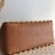 Replica perfetta Valentino Roman Stud Tote Borsa Marrone Vitello Granulato Imitazione Outlet Online