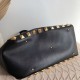 Perfette Qualità Repliche Valentino Roman Stud Tote Borsa Nero Vitello Granulato Imitazione