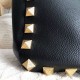 Perfette Qualità Repliche Valentino Roman Stud Tote Borsa Nero Vitello Granulato Imitazione