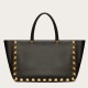 Perfette Qualità Repliche Valentino Roman Stud Tote Borsa Nero Vitello Granulato Imitazione