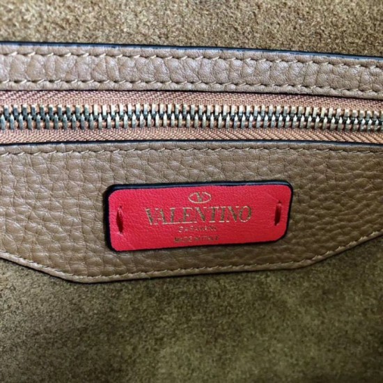 Perfette Qualità Repliche Valentino Rockstud Shopping Borsa Grande Marrone Imitazione