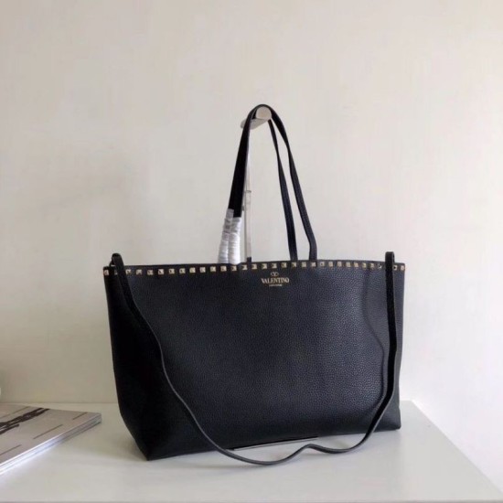 Migliore Repliche Valentino Rockstud Shopping Borsa Grande Nero Economiche Outlet Online