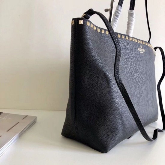 Migliore Repliche Valentino Rockstud Shopping Borsa Grande Nero Economiche Outlet Online