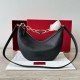 Migliore Repliche Valentino VLogo Moon Piccolo Hobo Borsa con catena Nero Economiche Outlet Online