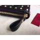 Perfette Qualità Repliche Valentino Rockstud Spike Zip Portafoglio Noir Agnello Imitazione