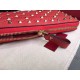 Miglior Falso Valentino Rockstud Spike Zip Portafoglio Rosso Agnello Economiche Premium