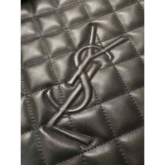 Miglior Falso Borsa da viaggio Saint Laurent Es Giant trapuntata nera Economiche Premium