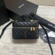 Migliore Repliche Borsa mini Saint Laurent Gaby Vanity agnello nera Economiche Outlet Online