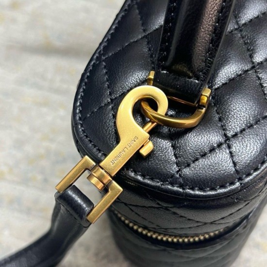 Migliore Repliche Borsa mini Saint Laurent Gaby Vanity agnello nera Economiche Outlet Online