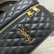 Migliore Repliche Borsa mini Saint Laurent Gaby Vanity agnello nera Economiche Outlet Online