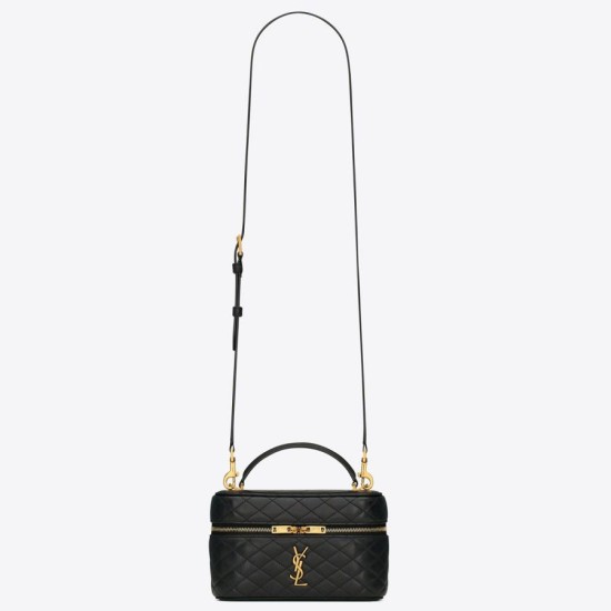 Migliore Repliche Borsa mini Saint Laurent Gaby Vanity agnello nera Economiche Outlet Online