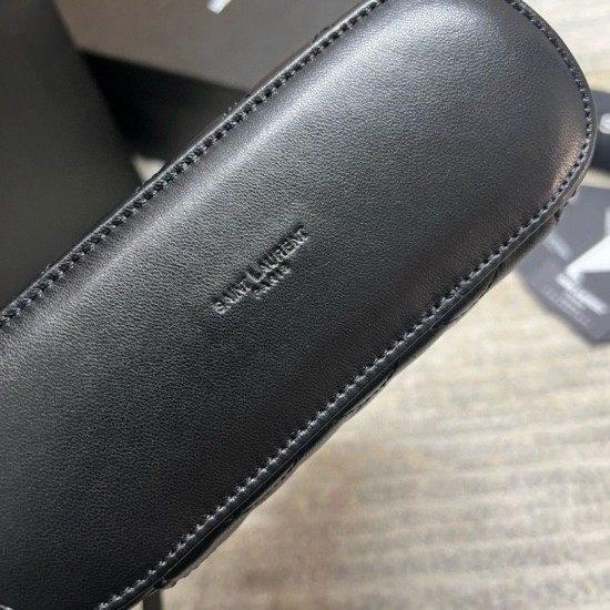 Migliore Repliche Borsa mini Saint Laurent Gaby Vanity agnello nera Economiche Outlet Online