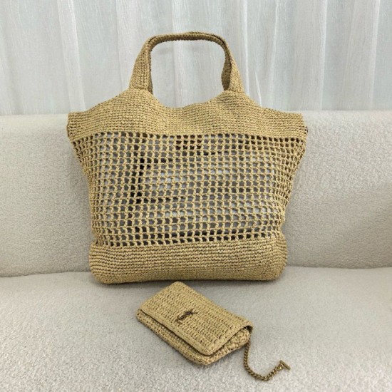Replica YSL Saint Laurent Icare Maxi Shopping Borsa Naturel Raffia