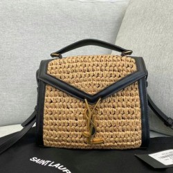 Replica perfetta Borsa Saint Laurent Cassandra Mini Top Handle rafia Imitazione Outlet Online