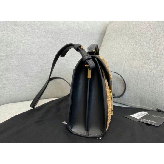 Replica perfetta Borsa Saint Laurent Cassandra Mini Top Handle rafia Imitazione Outlet Online