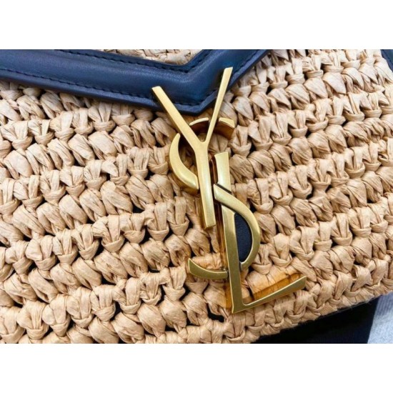 Replica perfetta Borsa Saint Laurent Cassandra Mini Top Handle rafia Imitazione Outlet Online