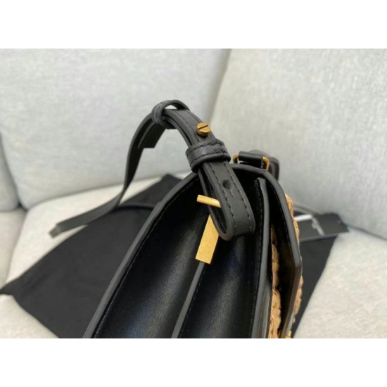 Replica perfetta Borsa Saint Laurent Cassandra Mini Top Handle rafia Imitazione Outlet Online