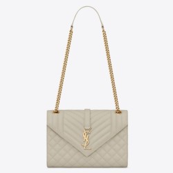 Perfette Qualità Repliche Borsa media Saint Laurent Envelope martellata bianca Imitazione