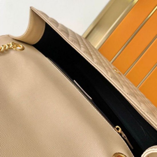 Miglior Falso Borsa Saint Laurent Envelope grande martellata beige matelassé Economiche Premium